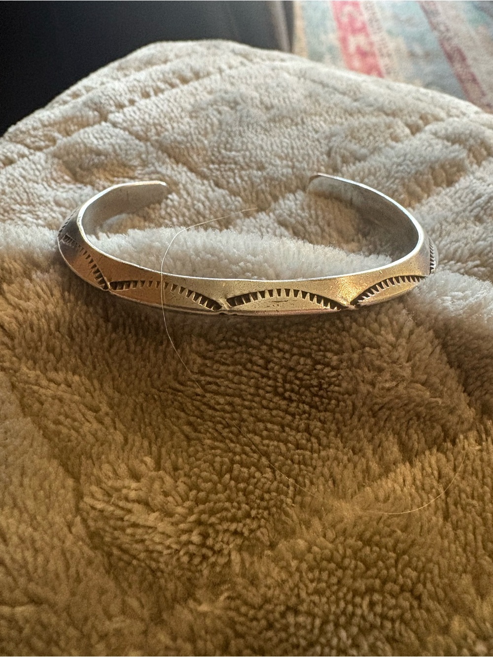Sterling Silver Etched Cuff Bracelet - Silver